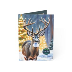 Holiday Cards - Whitetail in White Christmas Forest (10-500pcs)
