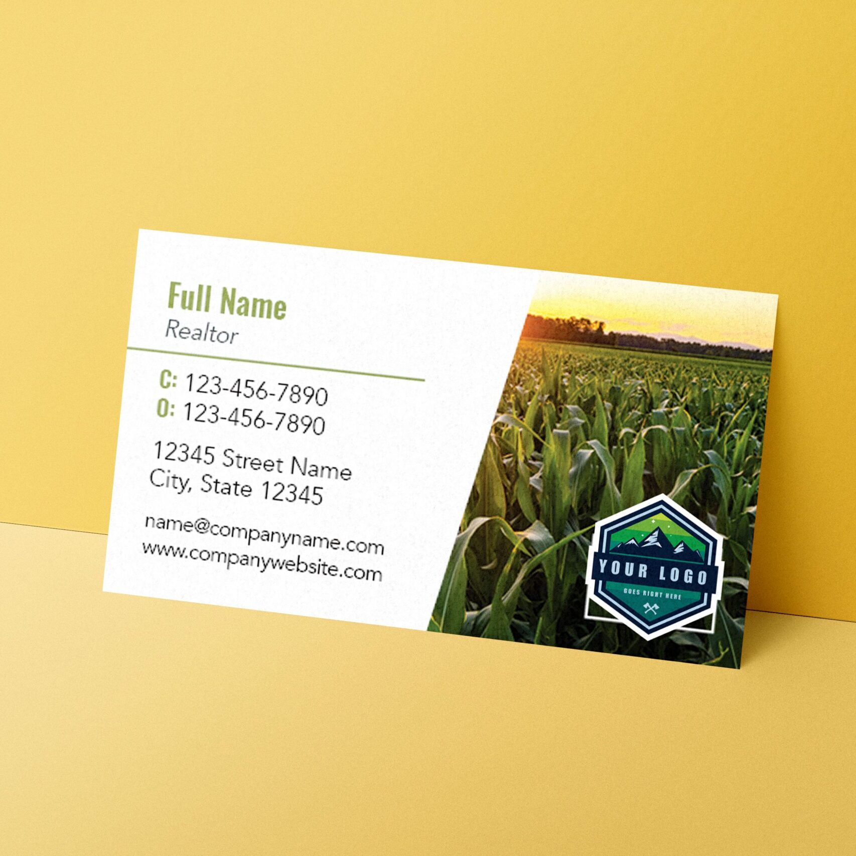 Business Card Design for Land Sales Professional