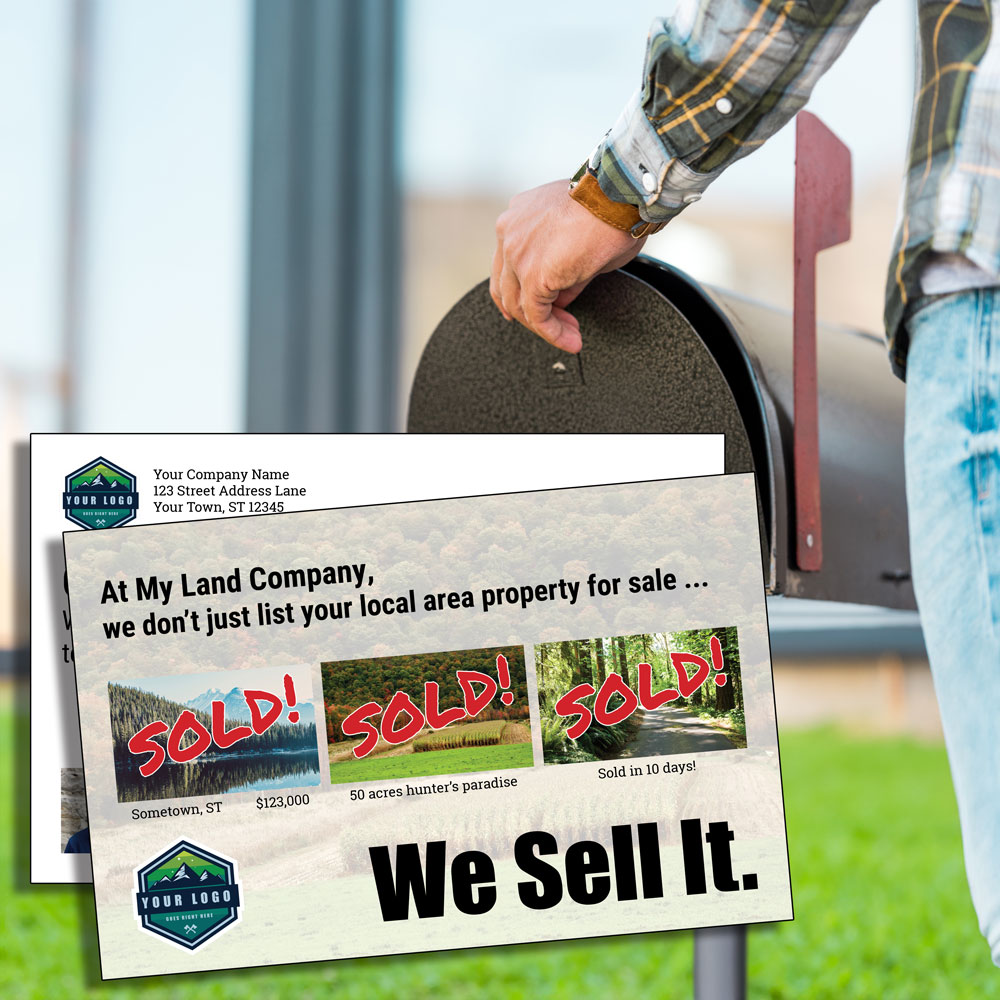 Land Sales Postcards - postcards and mailers for land sales marketing