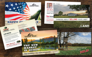 Custom postcard designs for land sales professionals