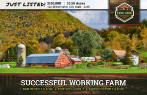 Just Listed New Listing Just Sold Announcement Postcards for Land Sellers - red front