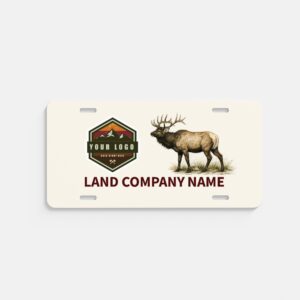 Elk - Vintage Animal Illustrations License Plates for Land Sales Pros