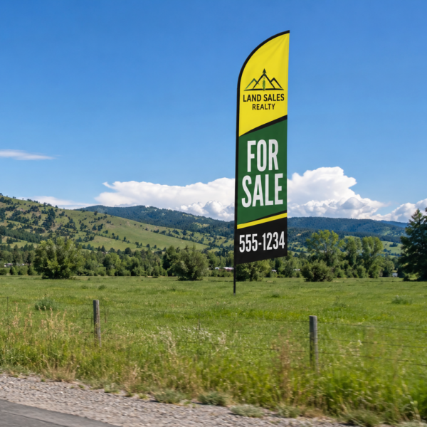 Land For Sale feather flag signs